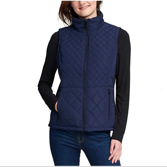 Andrew Marc Quilted Marine/Navy Vest Small - Picture 2 of 8